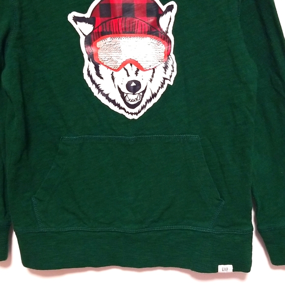 2/$20 GAP Flip Sequin Bear Graphic Print Long Sleeve Sweatshirt Size S - Picture 3 of 11